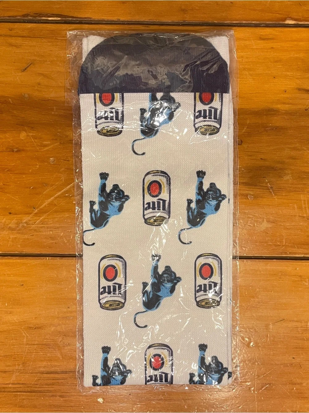NFL White Graphic Socks with Panther & Can Pattern